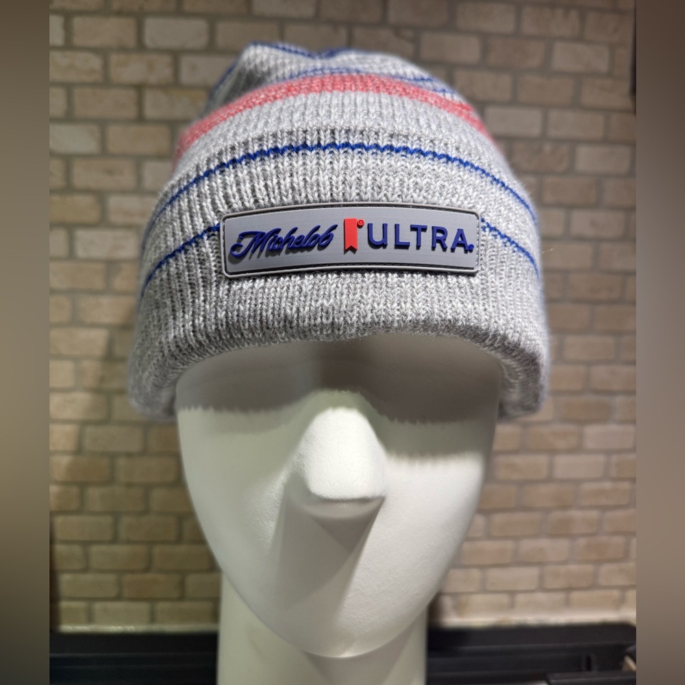Michelob ULTRA Striped Cuff Winter Beanie Hat